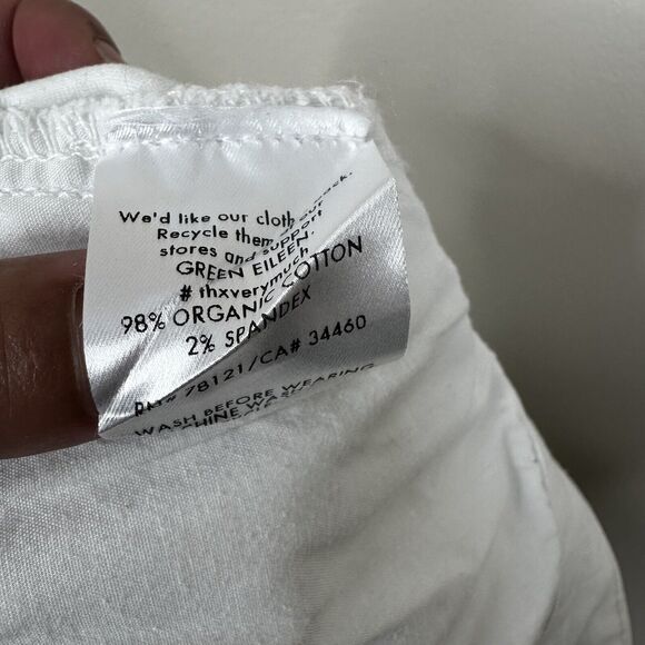 Eileen Fisher Jeans Womens 8 White Organic Cotton Stretch Denim Skinny Ankle - Picture 8 of 10